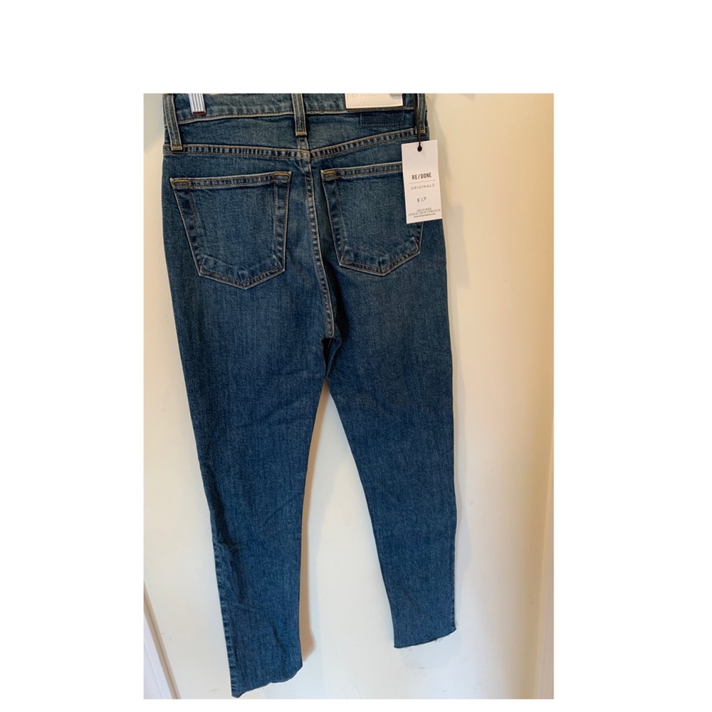 Re/Done high rise ankle crop jeans. - Picture 4 of 5